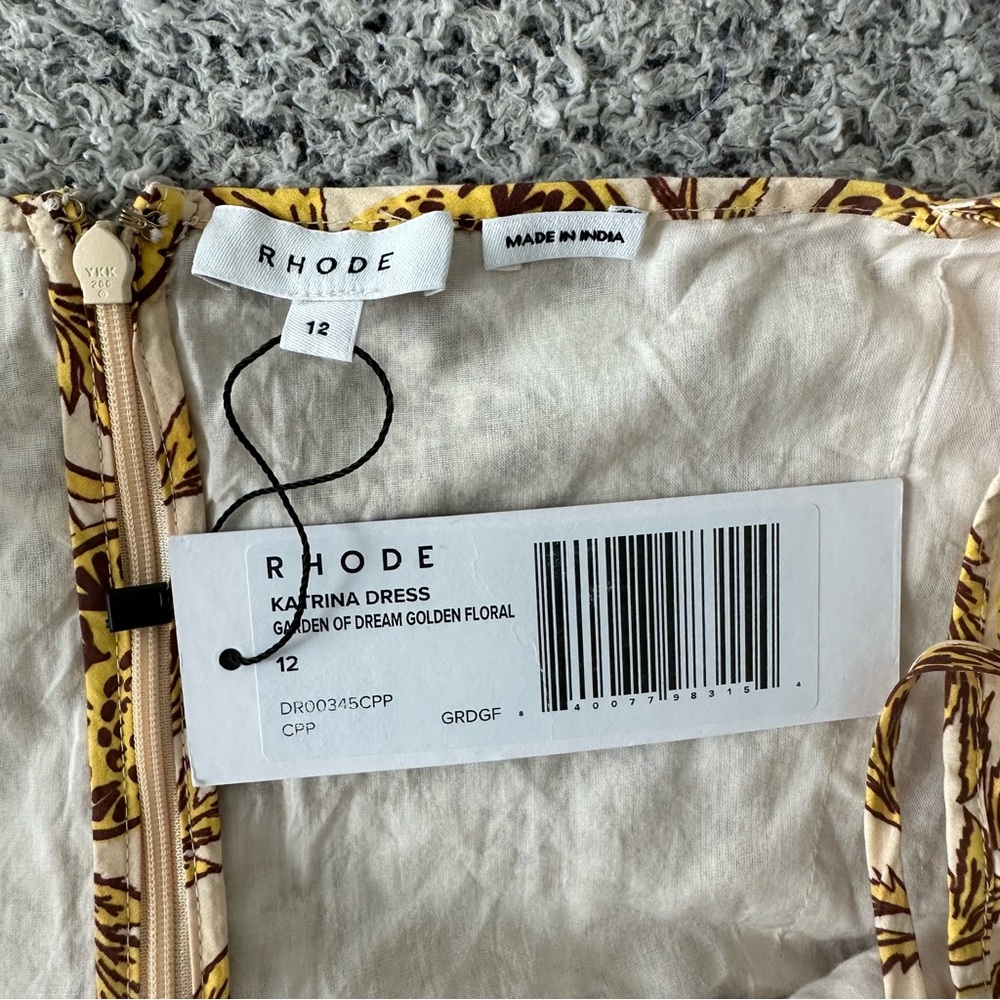 Rhode Resort Katrina Dress Sz 12 Floral Midi NWT - Picture 10 of 12